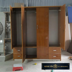 Tủ Quần Áo Nhựa Đài Loan 4 Cánh 4 Ngăn Kéo Minh Tín MT 0416 (180x163cm)
