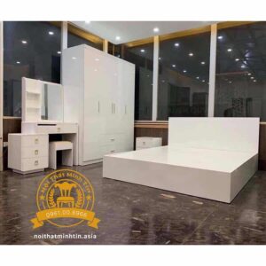 Combo tu nhua dai loan 4 canh, giuong nhua, tu dau giuong, ban trang diem guong LED cam ung sieu net MT 012028 (1)