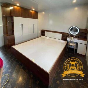 Noi that phong ngu tu nhua dai loan 4 canh ke trang tri, giuong nhua cao cap, ban trang diem den LED MT 012018 (1)