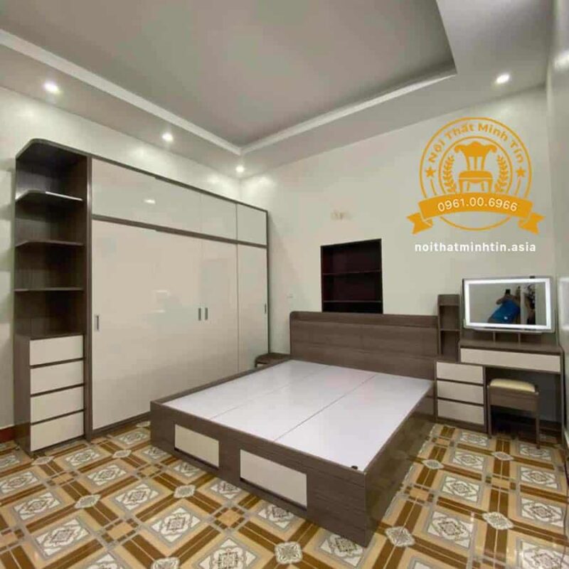Tron bo noi that phong ngu ban trang diem, giuong nhua cao cap, tu nhua dai loan MT 06022