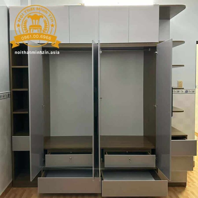 Tu nhua Dai Loan Ecoplast 4 canh cua mo kem 2 ke trang tri MT 30010 (1)