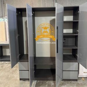 Tu nhua Dai Loan Vincoplast 4 canh cua mo 4 ngan keo dung quan ao MT 30029 (1)