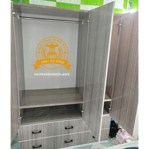 Tu nhua dai loan dung quan ao 3 canh cua mo thiet ke 6 ngan keo tien dung MT 03032 (2)