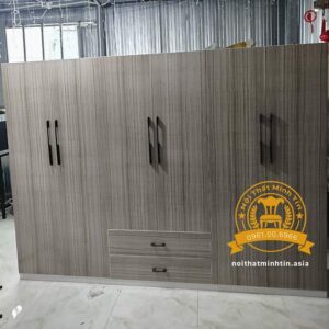 Tu nhua dai loan dung quan ao 6 canh cua mo, 2 ngan keo lon tien dung MT 06035 (1)