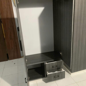 Minh Tín TA0203 – Tủ quần áo 2 cánh thiết kế tối giản cao 1m8 – 2 hộc kéo – 2 kệ – 1 thanh treo (2)
