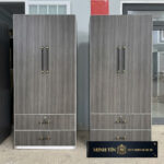 Minh Tín TA0204 – Tủ quần áo 2 cánh 2 hộc kéo lớn – 1 kệ – 1 thanh treo (1)