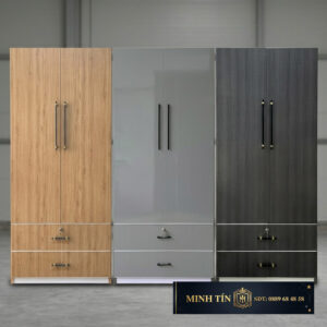 Minh Tín TA0204 – Tủ quần áo 2 cánh 2 hộc kéo lớn – 1 kệ – 1 thanh treo (3)