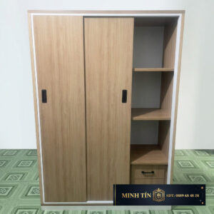 Minh Tín TA0303 – Tủ quần áo 3 cánh lùa 2 hộc kéo bên trong – 5 kệ – 1 thanh treo (3)