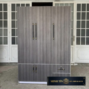 Minh Tín TA0305 – Tủ quần áo 3 cánh 2 hộc kéo – 5 kệ – 1 thanh treo (3)
