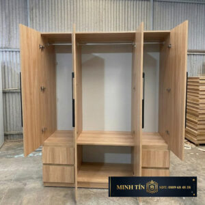 Minh Tín TA04011 Tủ nhựa ZukoPlast 4 cánh 3 kệ 4 ngăn kéo 2 thanh treo