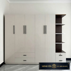 Minh Tín TA0501K – Tủ quần áo 5 cánh và kệ trang trí 4 hộc kéo – 11 kệ – 2 thanh treo (2)