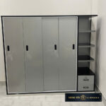 Tủ 4 cánh lùa kèm kệ trang trí có ngăn kéo âm TA04012kDL (2)