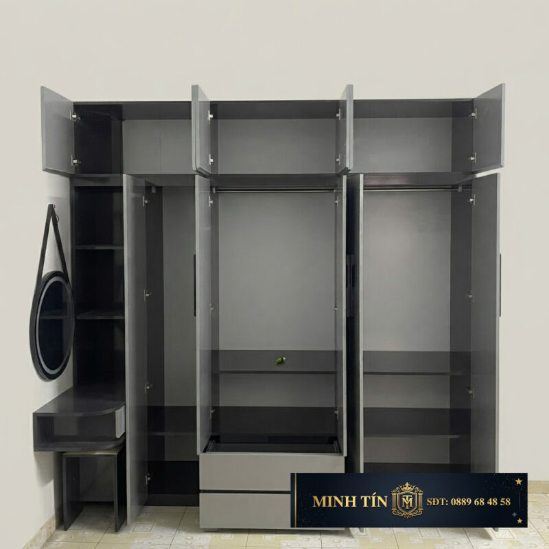 Tủ quần áo 5 cánh 2 tầng kèm bàn trang điểm chữ L nhựa ZukoPlast TA05012LZK (1)